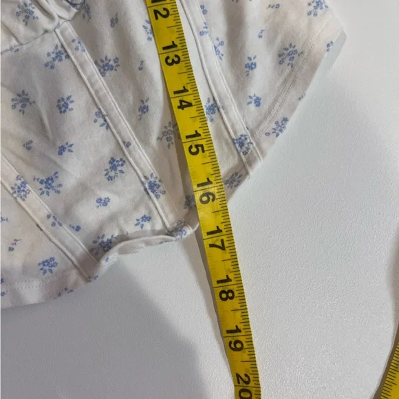 hollister white and blue floral ruffle milkmaid bustier tank top small - Picture 7 of 7